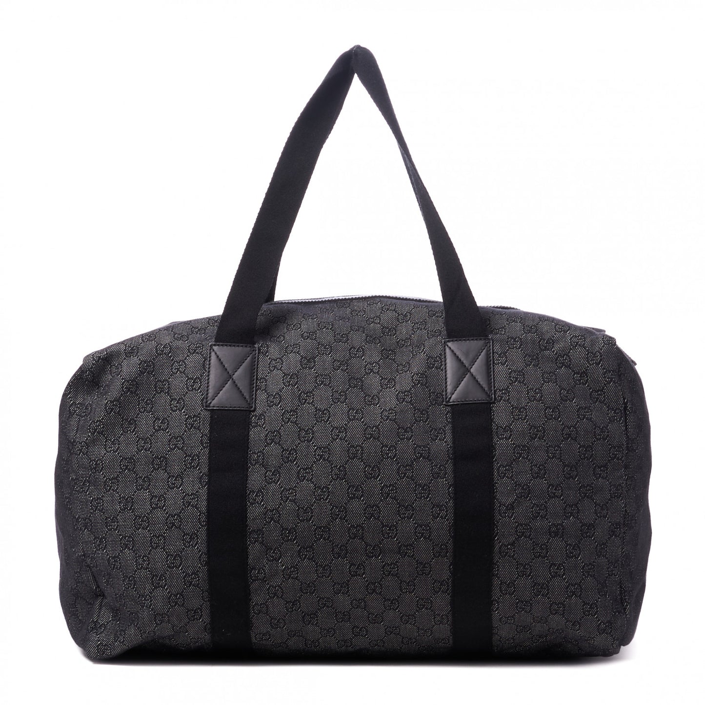 Denim Monogram Large Collapsible Carry On Duffle Black