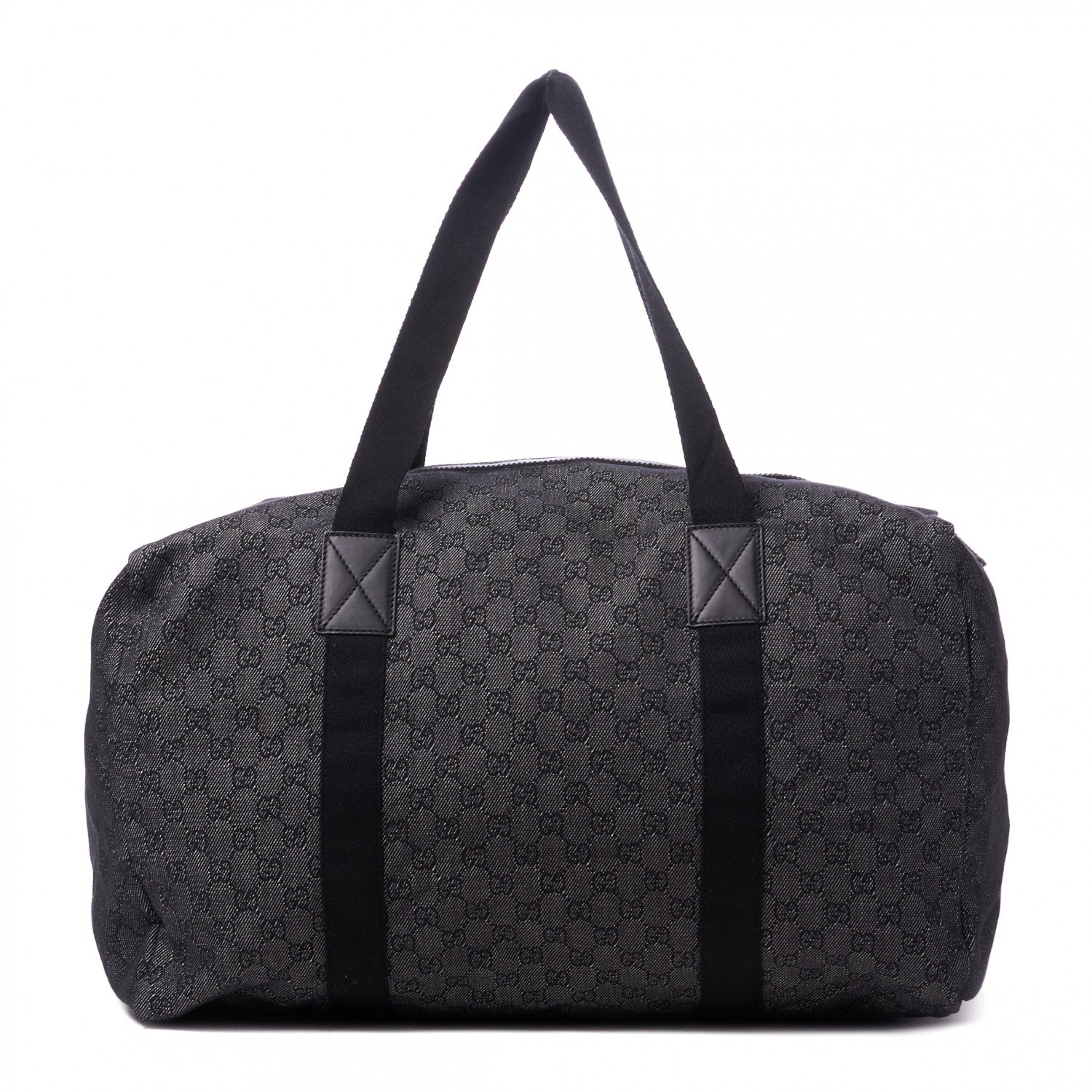 Gucci Denim Monogram Large Collapsible Carry On Duffle Black 1 of 7