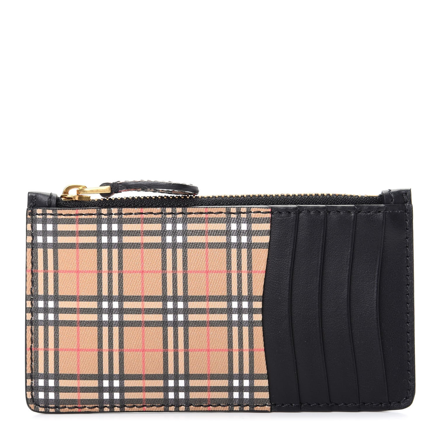 Burberry Mini Vintage Check Calfskin Somerset Coin Case Card Holder Antique Yellow 1 of 6