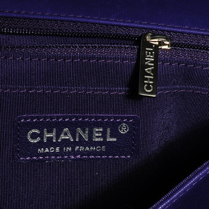 Chanel Lambskin Chevron Medium Leo Lion Flap Violet Fonce 8 of 10