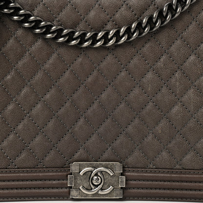 Chanel Calfskin Quilted Large Boy Flap Grey 7 of 12