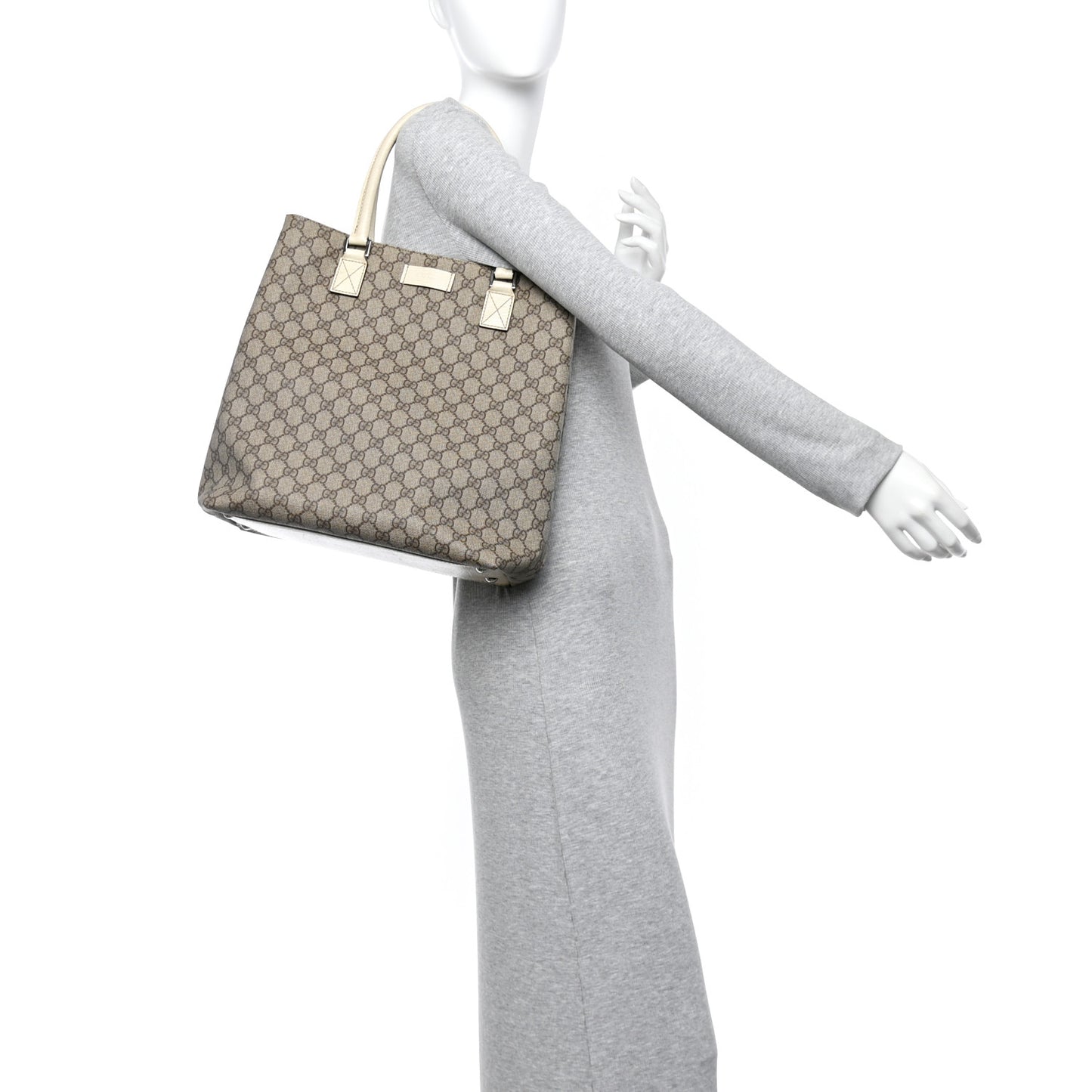 GG Plus Monogram Small Vertical Tote Off White