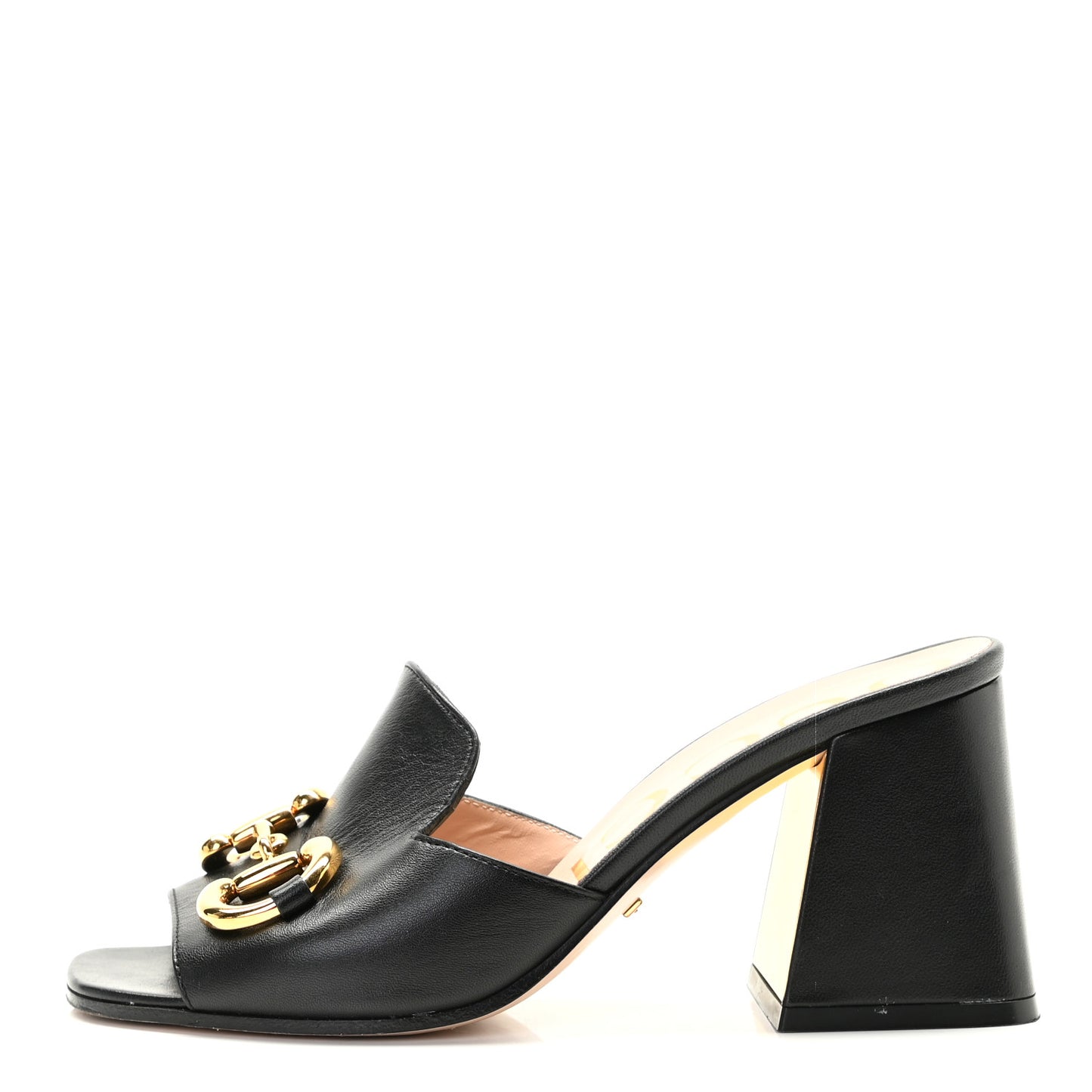 Nappa Horsebit 75mm Slide Sandals 36 Black
