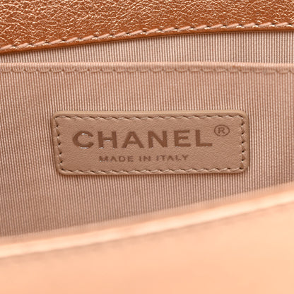 Chanel Metallic Calfskin Perforated Small Boy Flap Gold 6 of 12