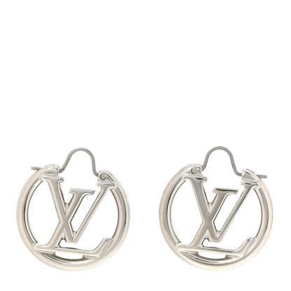 Louis Vuitton Palladium Small Louise Hoop Earrings Silver 1 of 5