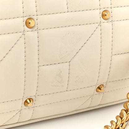 Gucci Calfskin Matelasse Studded Medium GG Marmont Shoulder Bag White 10 of 19