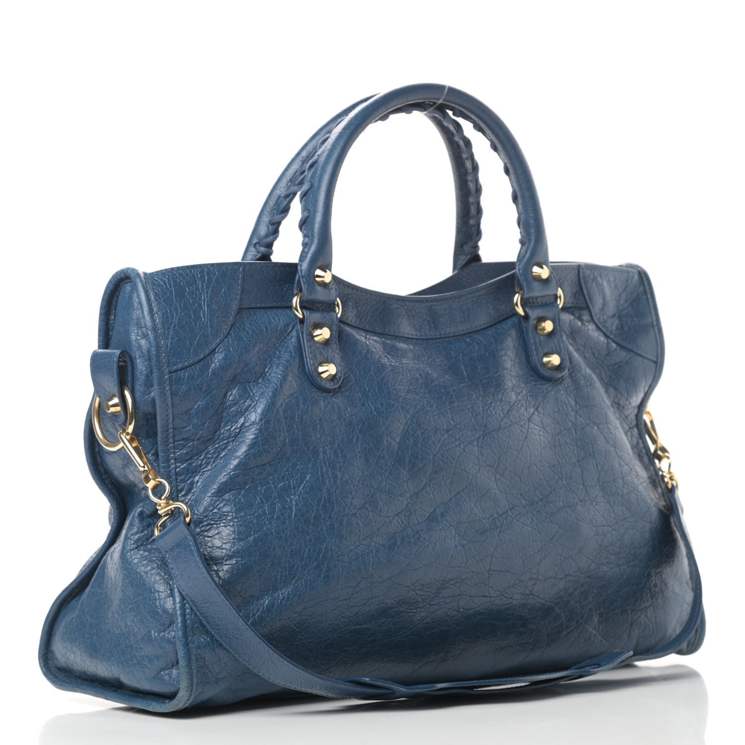 Balenciaga Agneau Classic Gold Hardware City Bleu Profond 3 of 12
