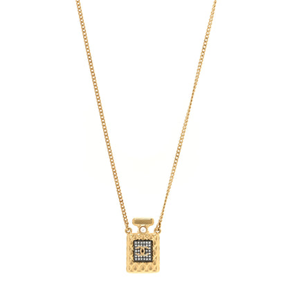 Chanel Crystal Pearl Perfume Bottle CC Necklace Gold 1 of 5