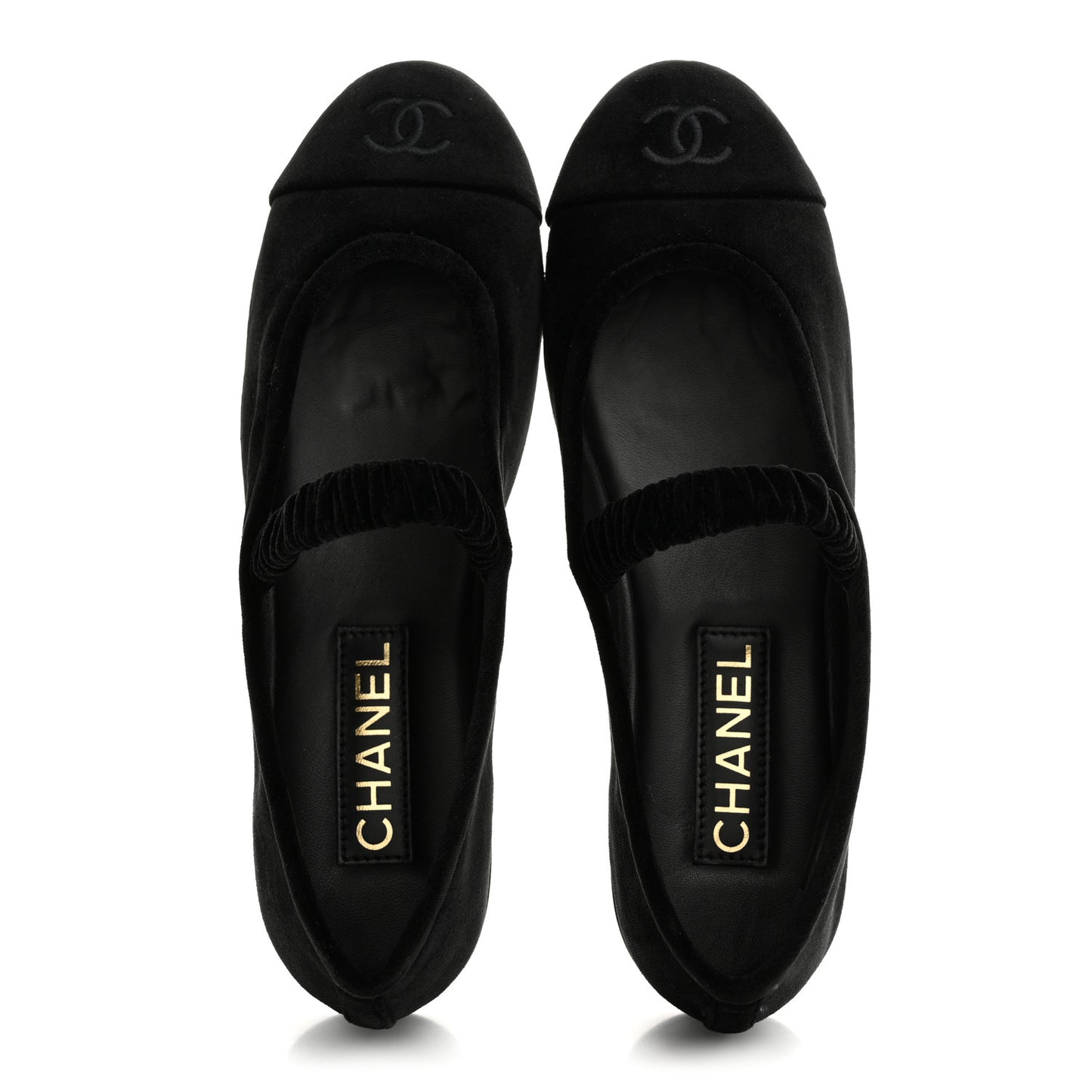 Velvet Mary Jane Flats 39 Black