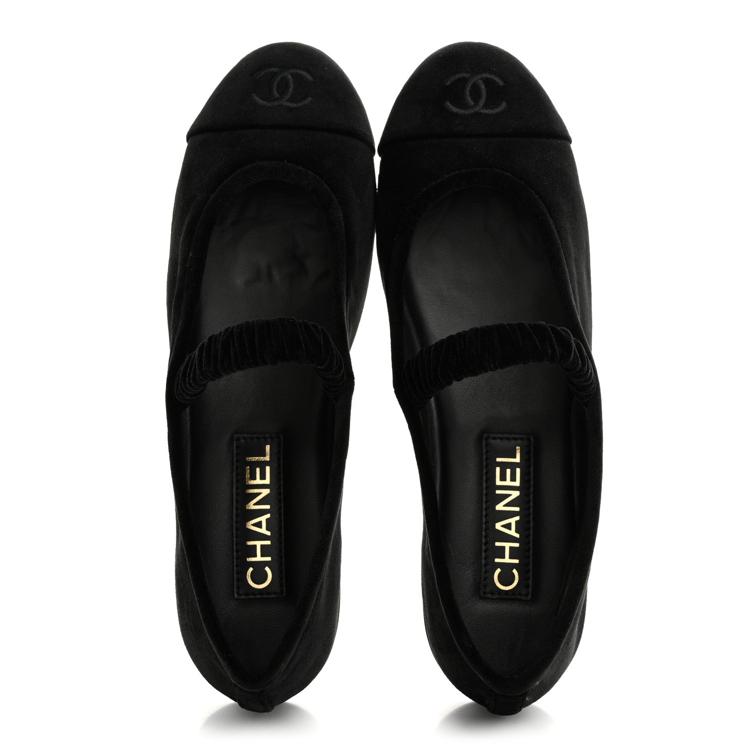 Chanel Velvet Mary Jane Flats 39 Black 2 of 10