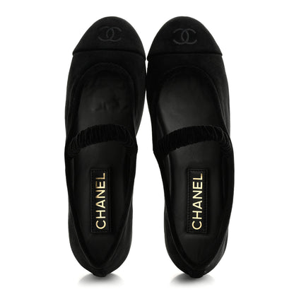 Chanel Velvet Mary Jane Flats 39 Black 2 of 10