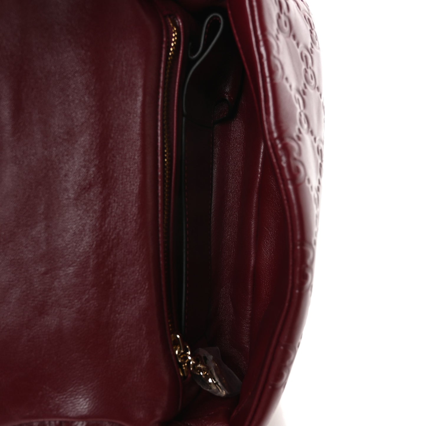 Lambskin Embossed Mini GG Milano Top Handle Shoulder Bag Rosso Ancora