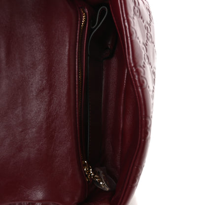 Gucci Lambskin Embossed Mini GG Milano Top Handle Shoulder Bag Rosso Ancora 5 of 11