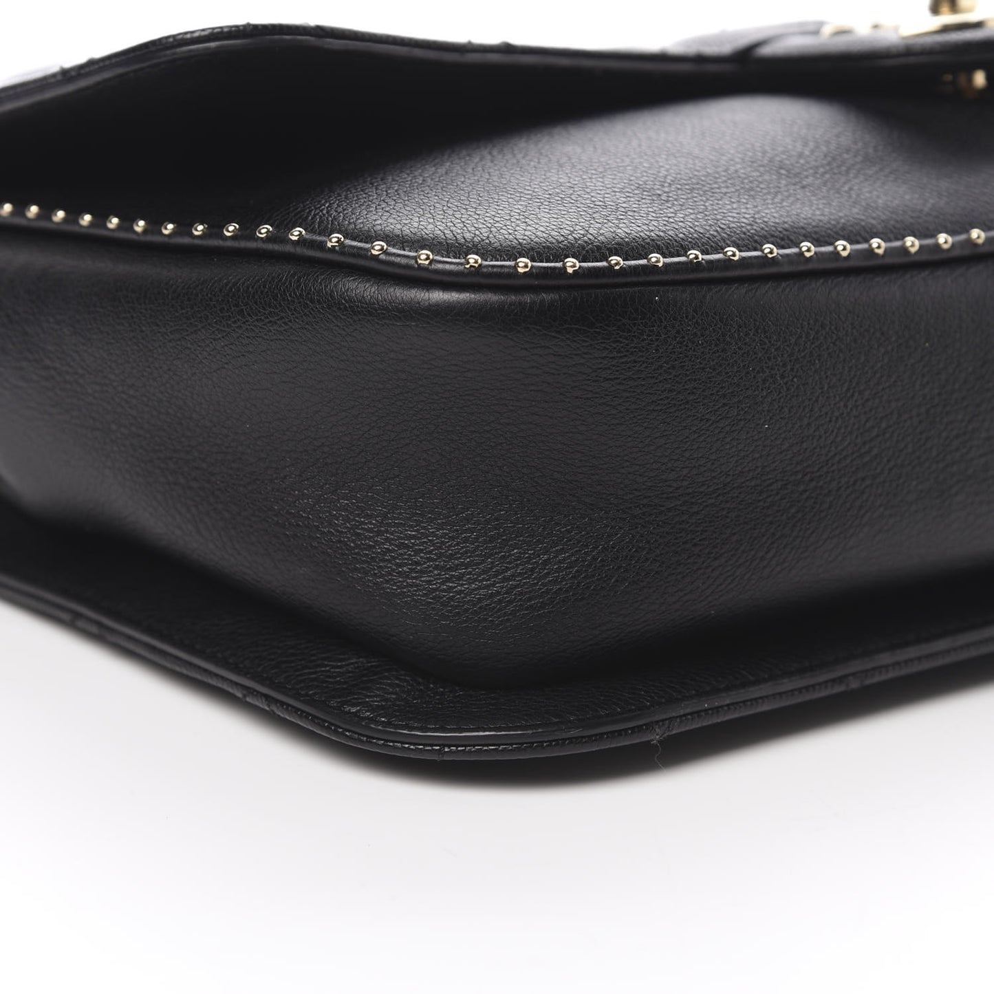 Caviar Quilted Large Studded Flap Black