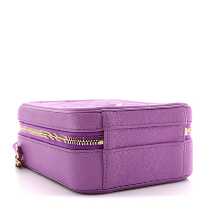 Chanel Caviar Quilted CC North South Filigree Vanity Case Purple 4 of 12