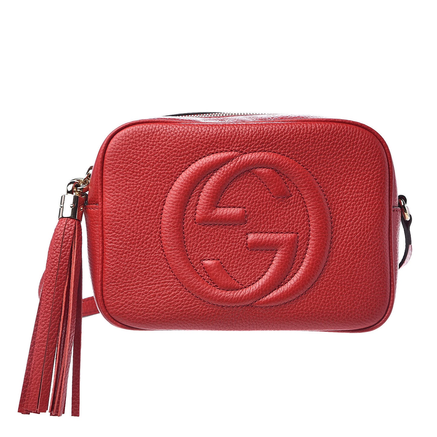 Pebbled Calfskin Small Soho Disco Bag Tabasco Red