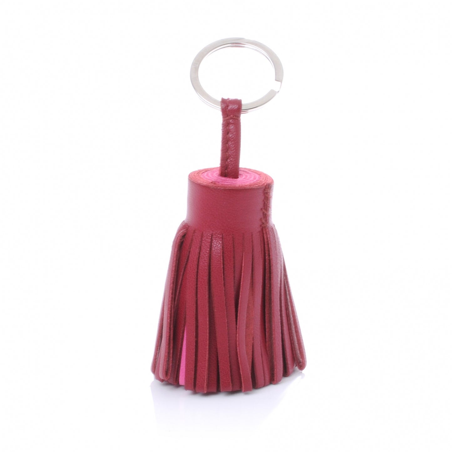Lambskin Bi-Color Carmen Tassel Key Holder Tosca and Rose Tyrien