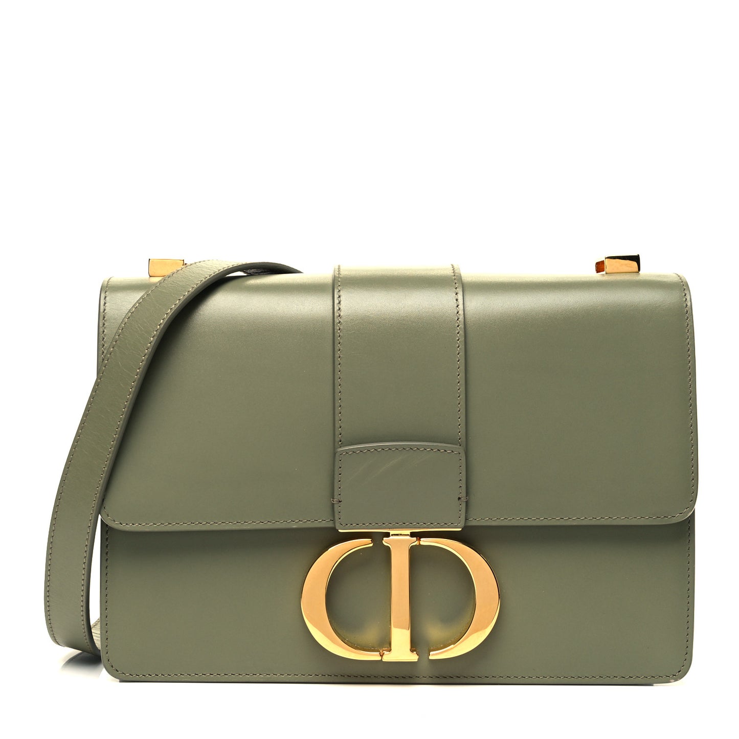 Smooth Calfskin 30 Montaigne Flap Bag Mint Green
