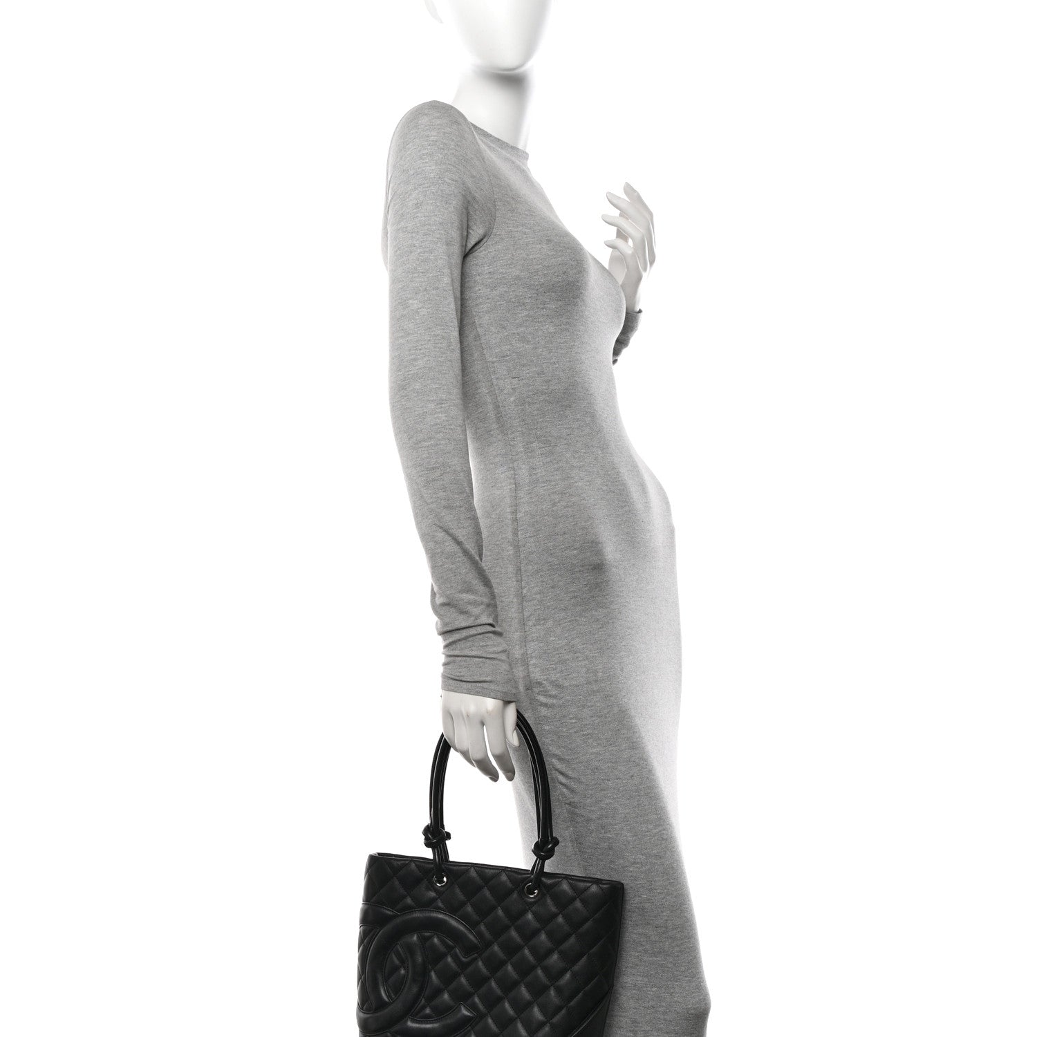 Chanel Calfskin Quilted Medium Cambon Tote Black 2 of 10