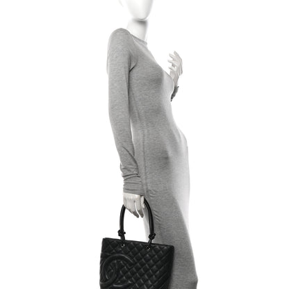 Chanel Calfskin Quilted Medium Cambon Tote Black 2 of 10