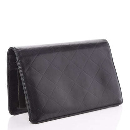 Chanel Lambskin Embossed Logo Yen Wallet Black 3 of 15