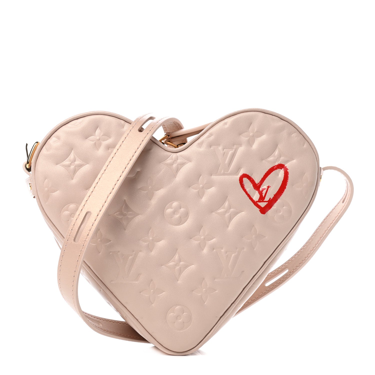 Louis Vuitton Lambskin Embossed Monogram Fall In Love Sac Coeur Light Pink 1 of 4