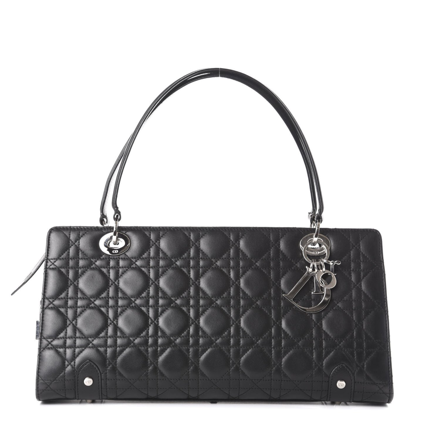 Calfskin Cannage Soft East West Lady Dior Black