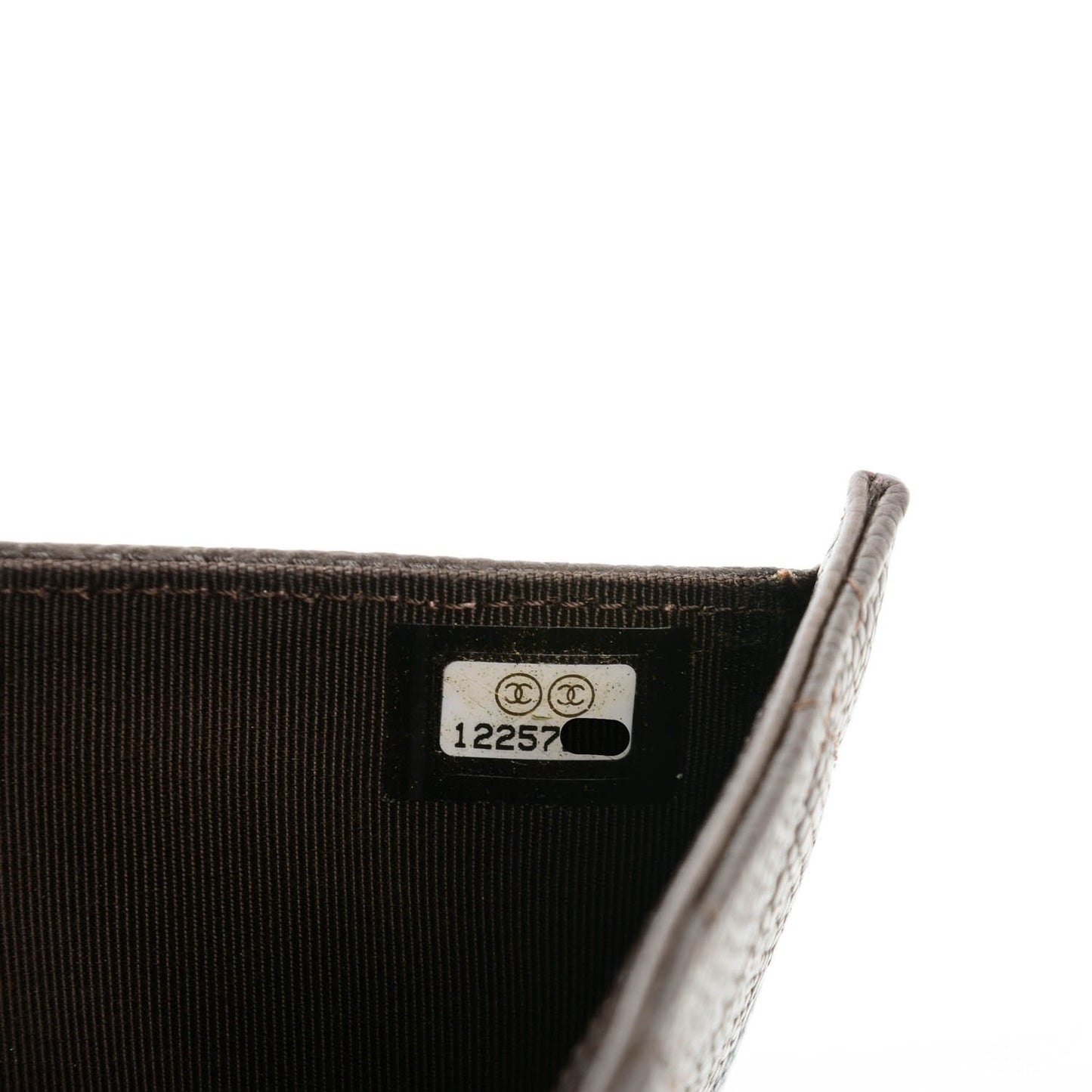 Caviar Quilted Long Flap Wallet Dark Brown