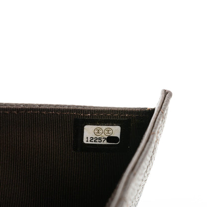 Chanel Caviar Quilted Long Flap Wallet Dark Brown 8 of 8