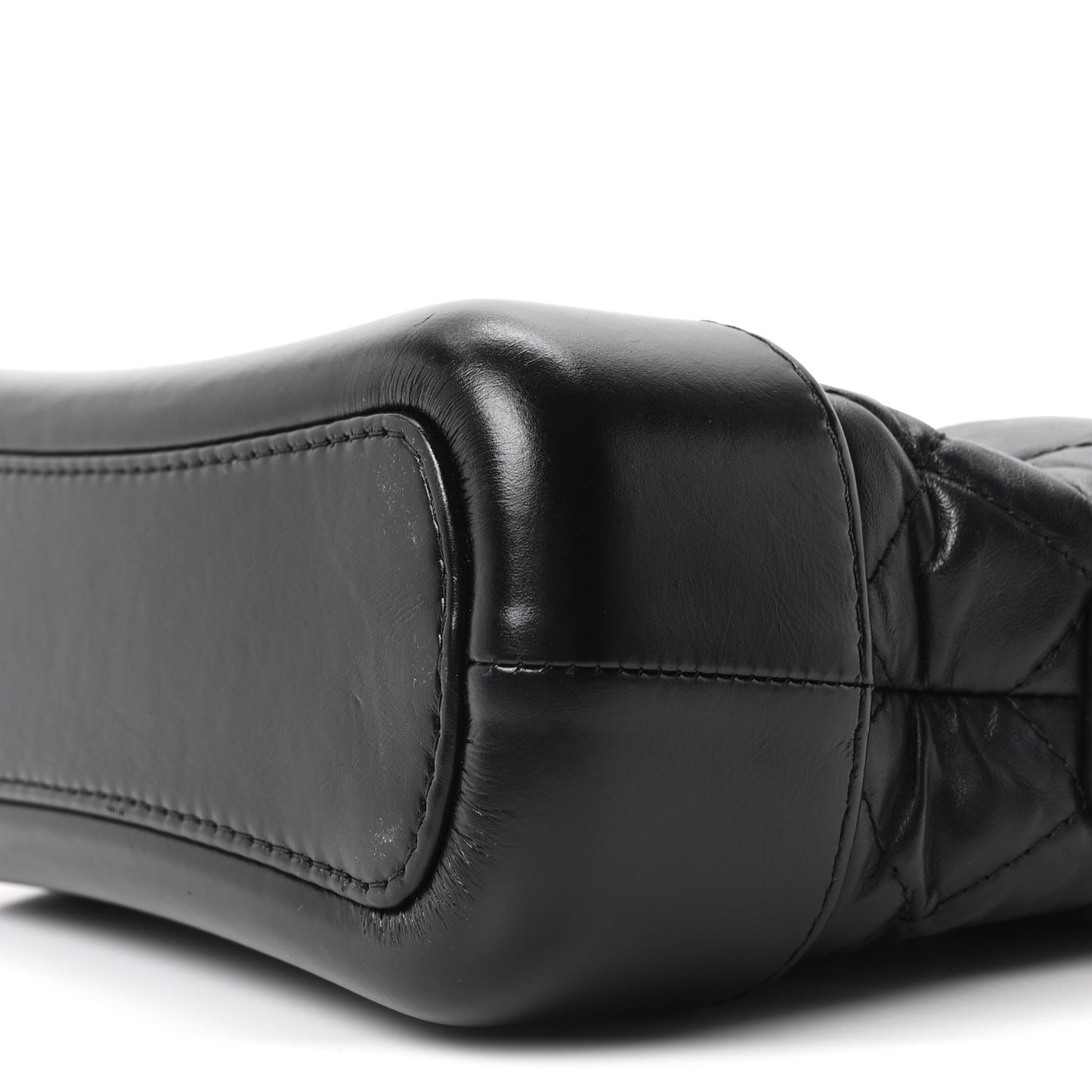 Aged Calfskin Quilted Small Gabrielle Hobo Black