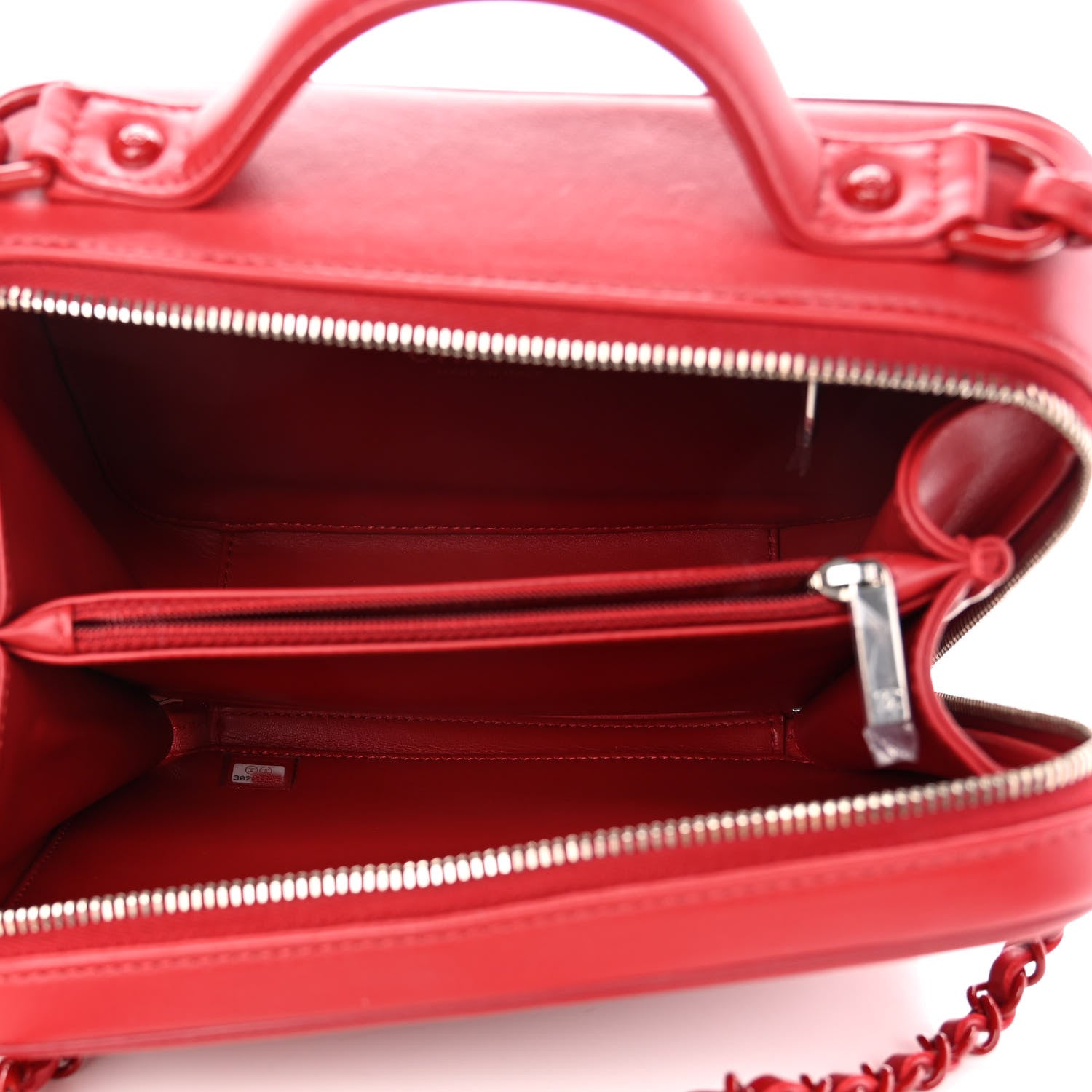 Chanel Lambskin Quilted Medium CC Filigree Vanity Case Dark Red 5 of 10