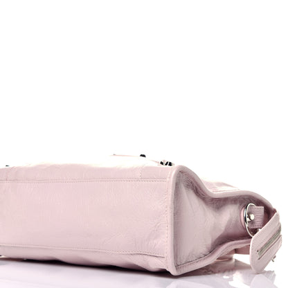 Balenciaga Agneau Classic Silver Hardware S City Logo Strap Light Rose White 10 of 10