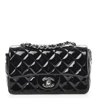 Chanel Patent Calfskin Quilted Mini Rectangular Flap Black 1 of 7
