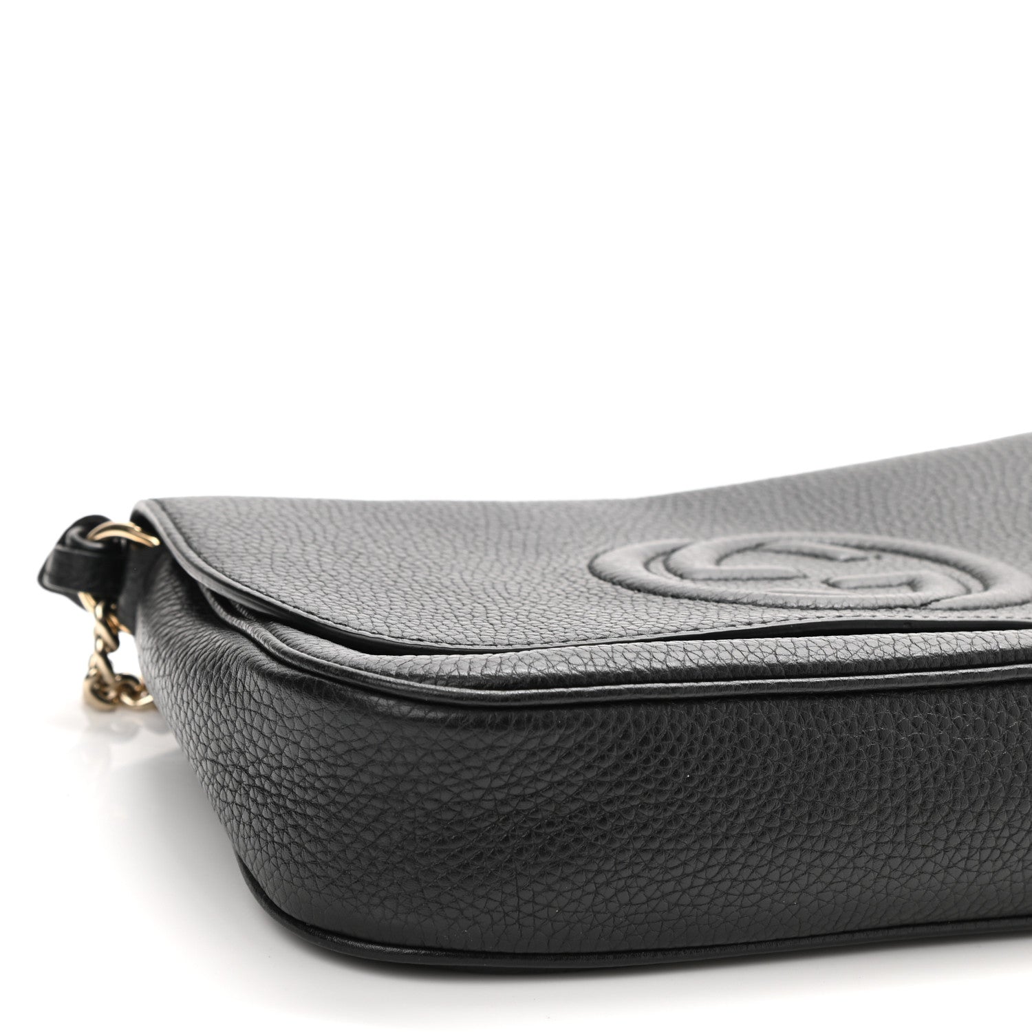 Gucci Pebbled Calfskin Medium Soho Flap Crossbody Black 10 of 11
