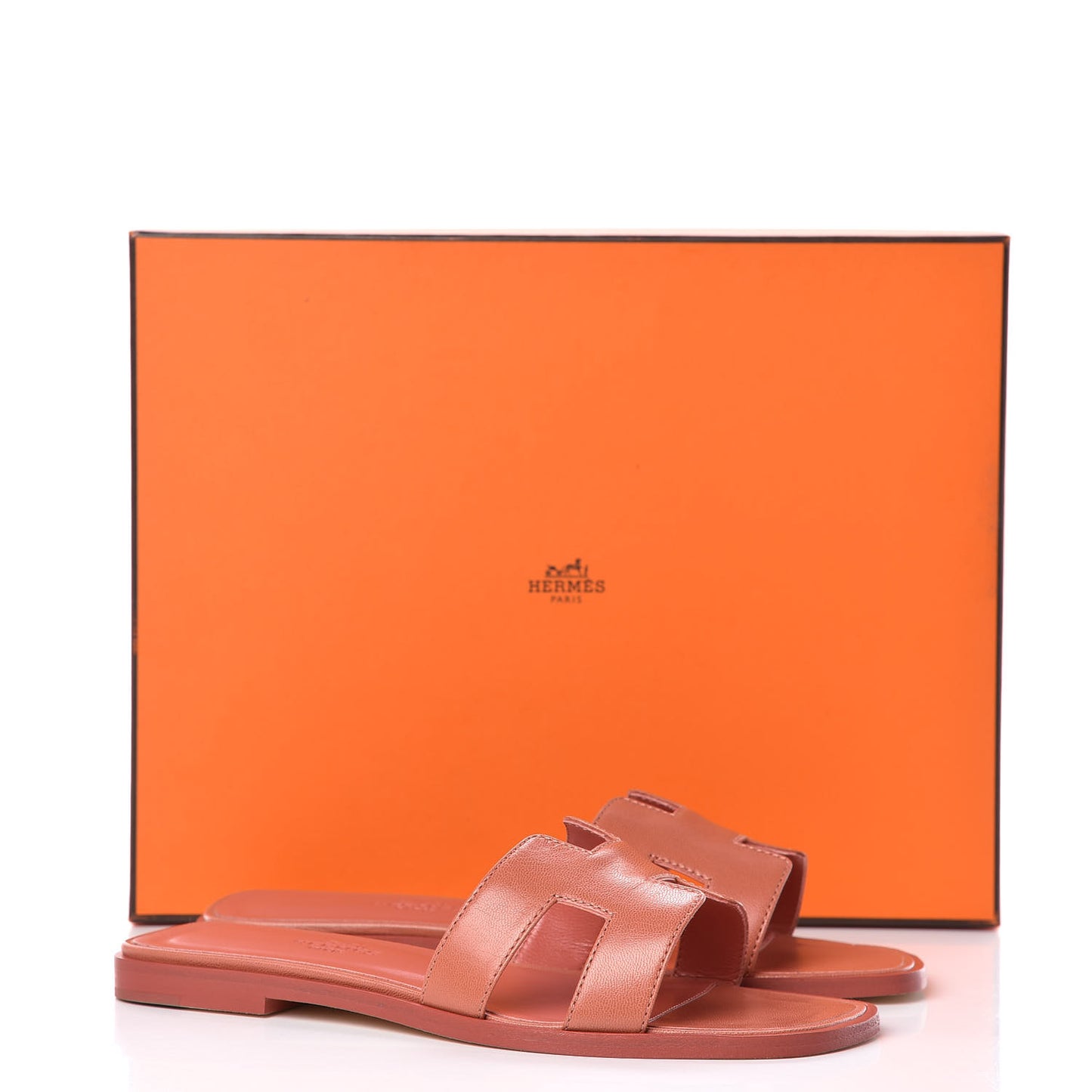 Box Calfskin Oran Sandals 35.5 Granit Rose