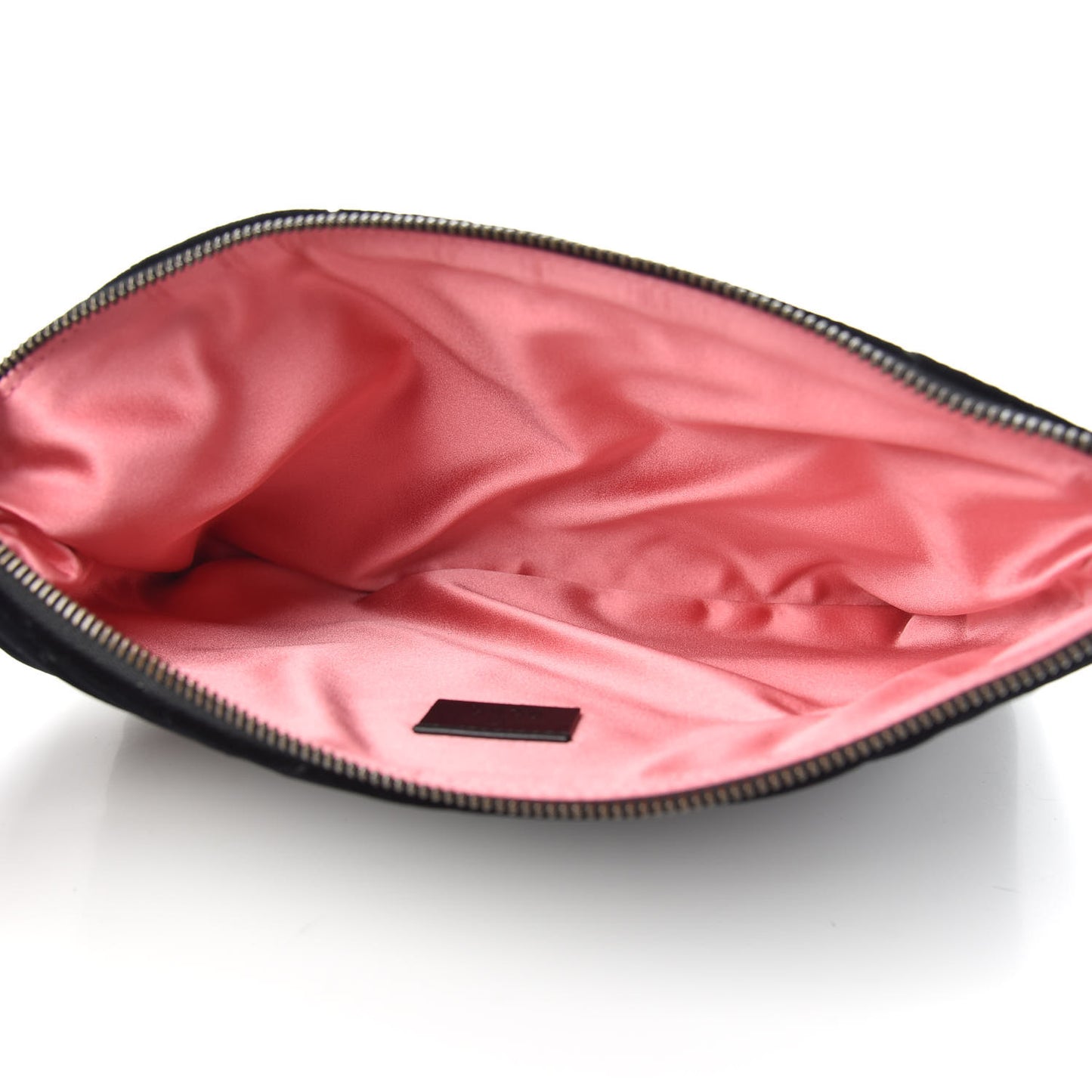Velvet Matelasse GG Marmont Zip Pouch Black