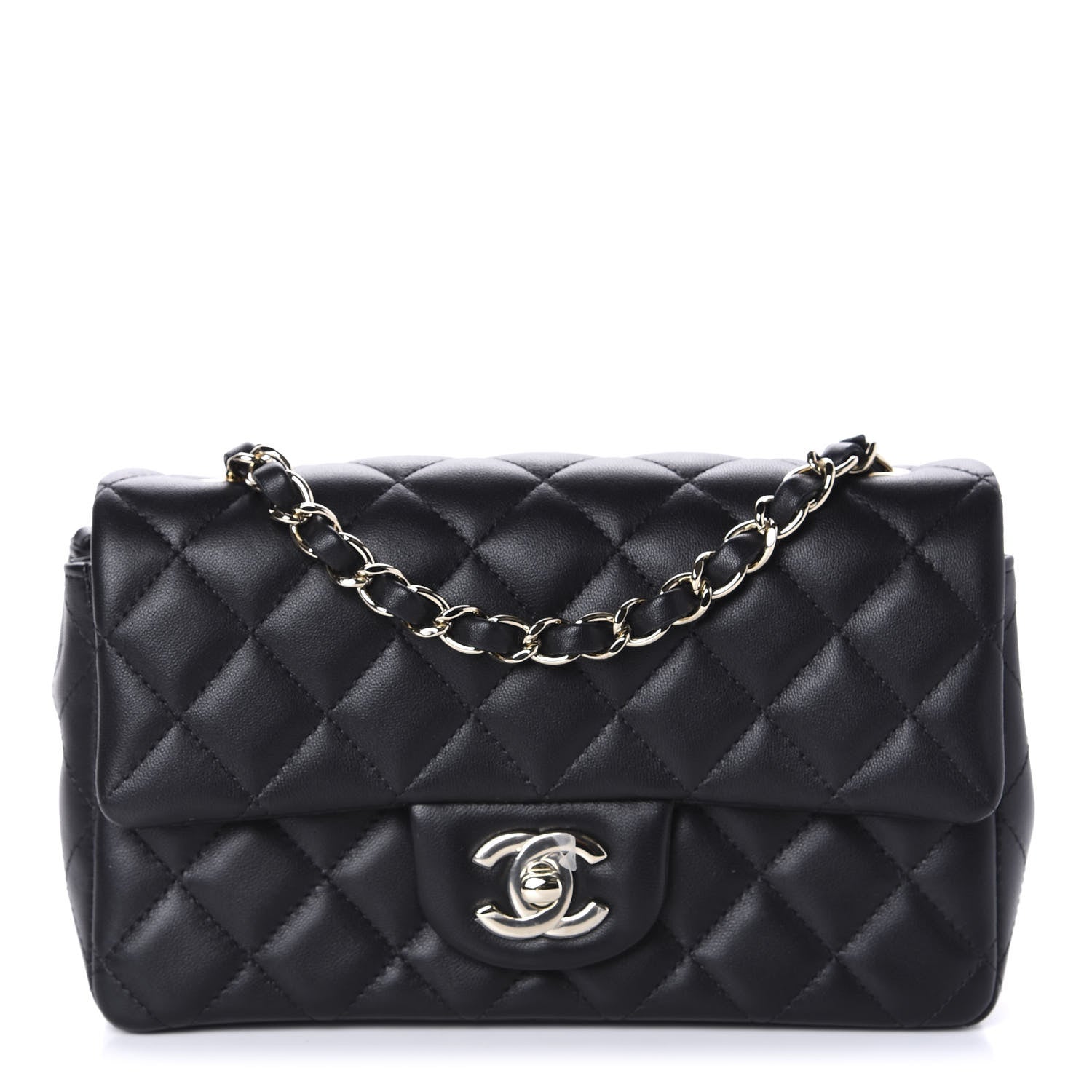 Chanel Lambskin Quilted Mini Rectangular Flap Black 1 of 11