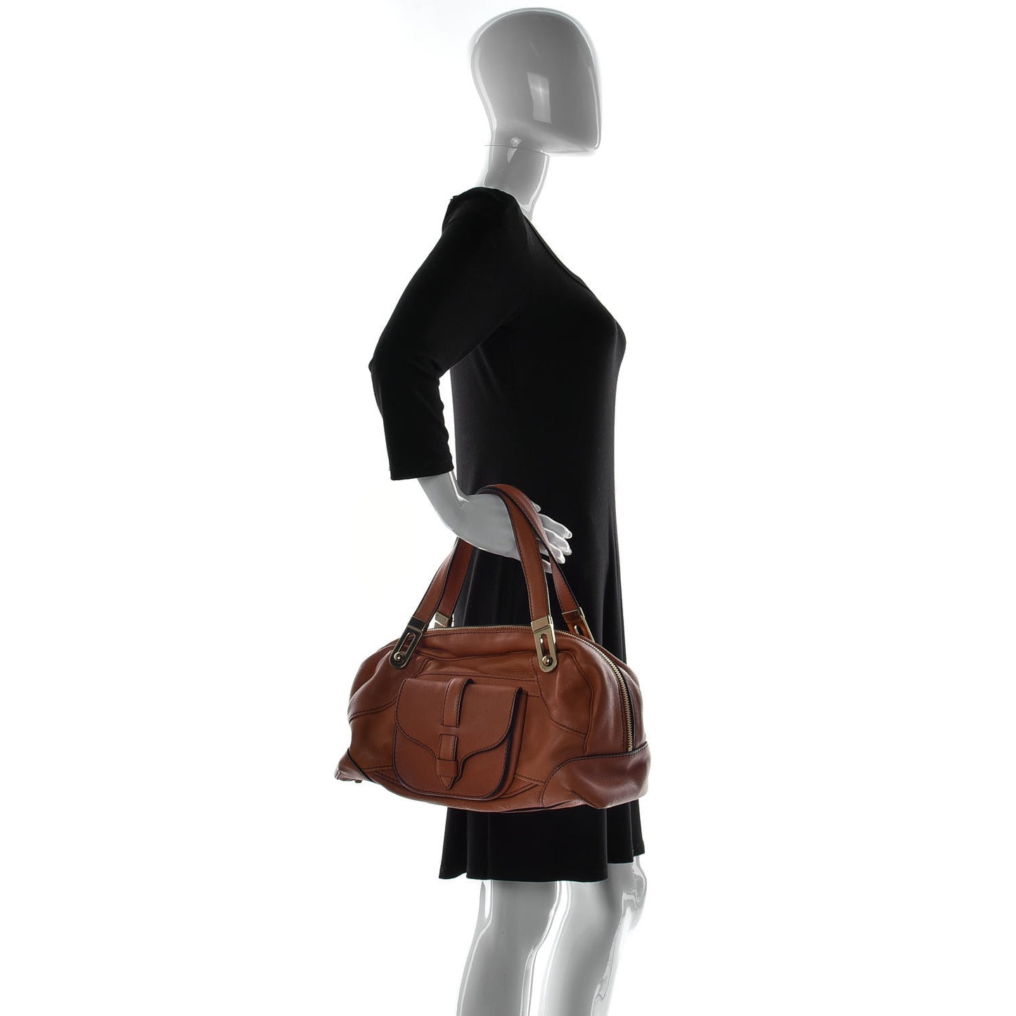 Calfskin Mary Satchel Brown