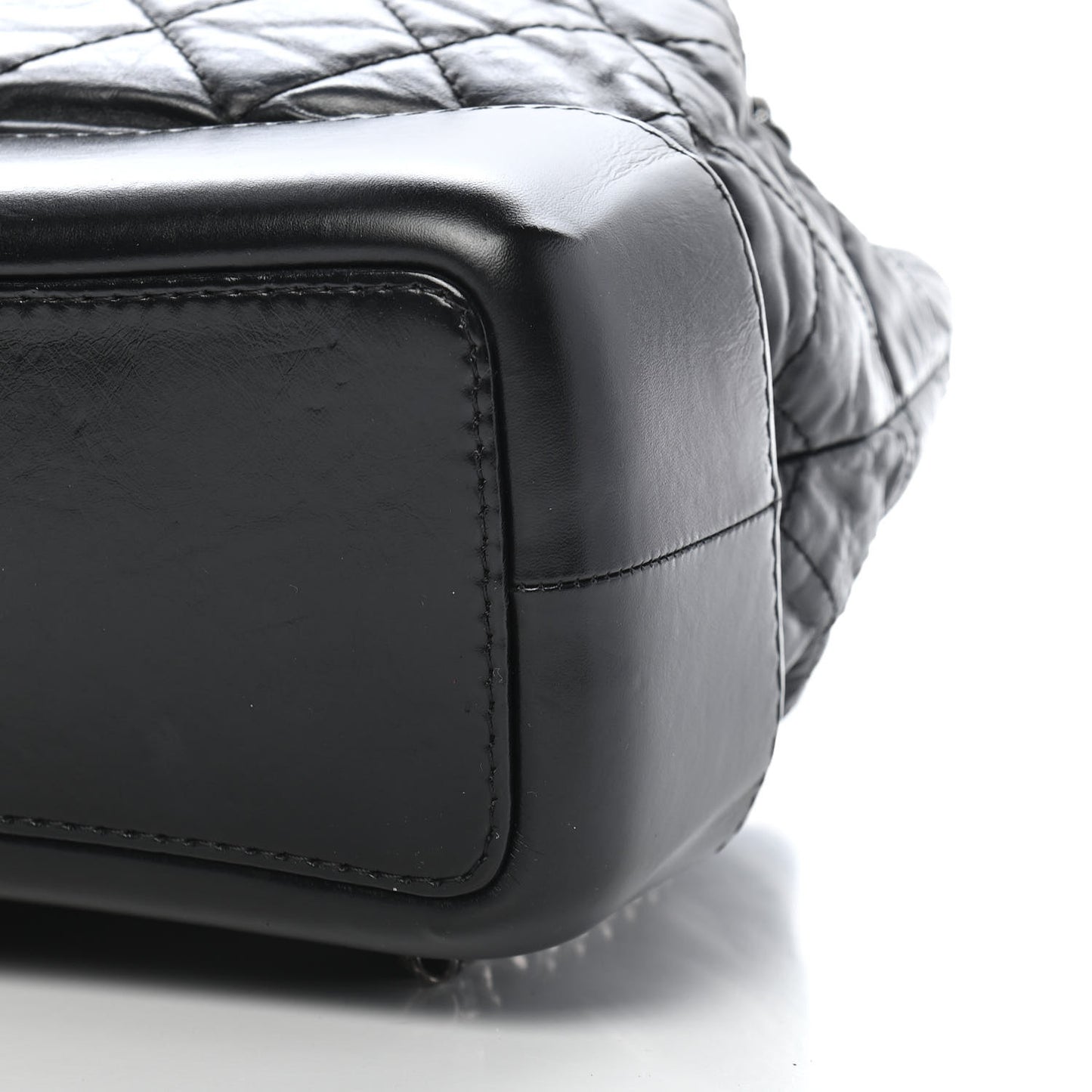 Aged Calfskin Quilted Small Gabrielle Backpack Black