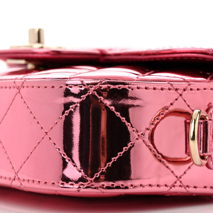 Chanel Mirror Calfskin Metallic Lambskin Quilted Hollywood Boulevard Mini Flap With Star Coin Purse Pink 11 of 13