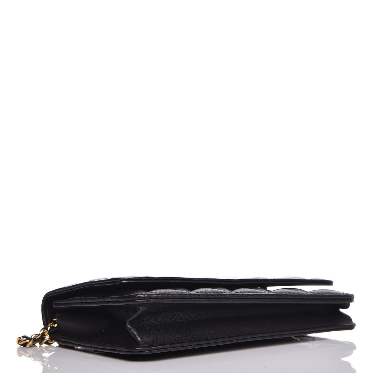 Lambskin Quilted Wallet On Chain WOC Black