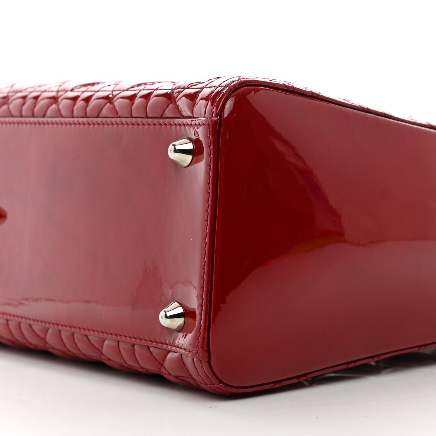 Patent Cannage Large Lady Dior Red