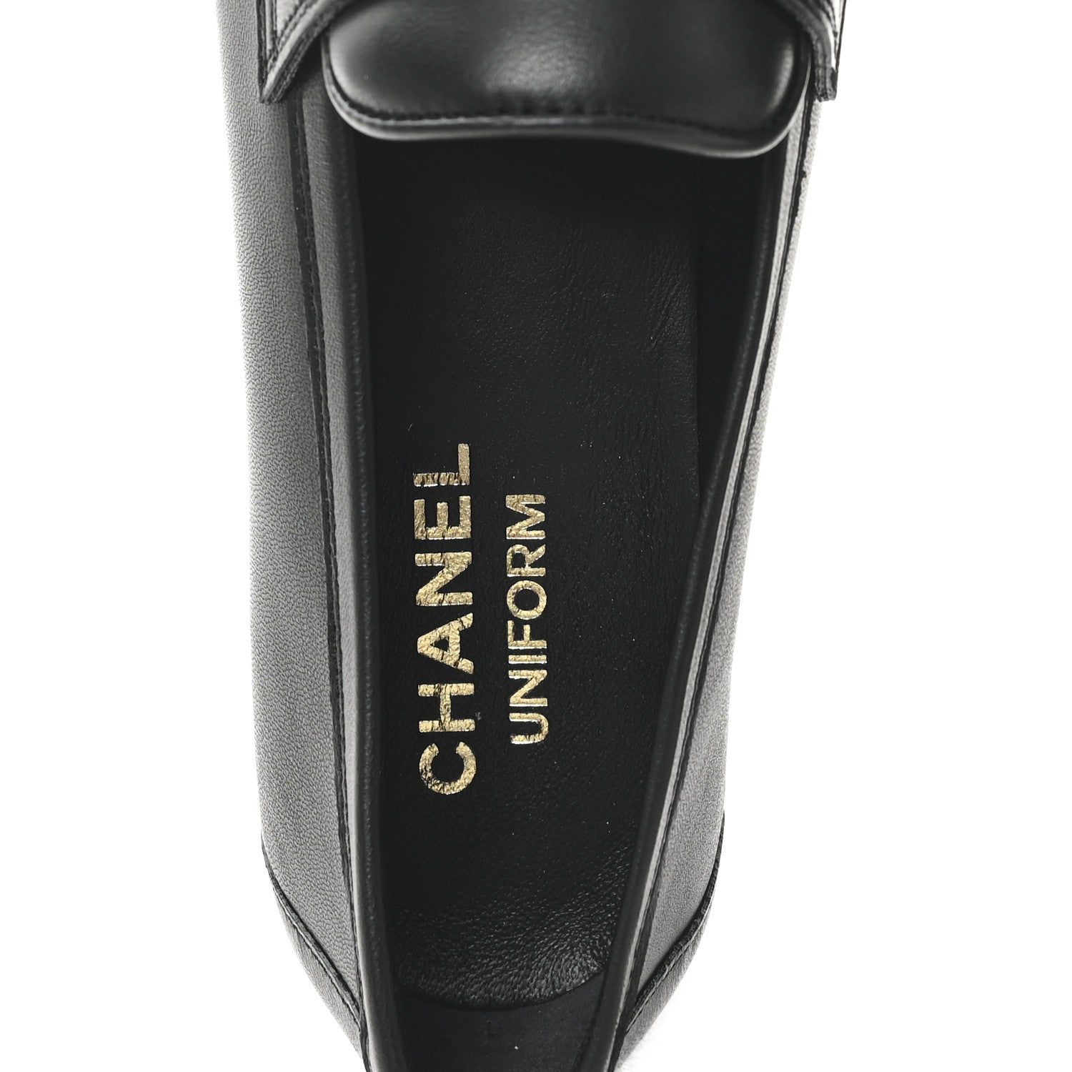 Chanel Calfskin Womens Stitched CC Loafers 38 Black 9 of 10