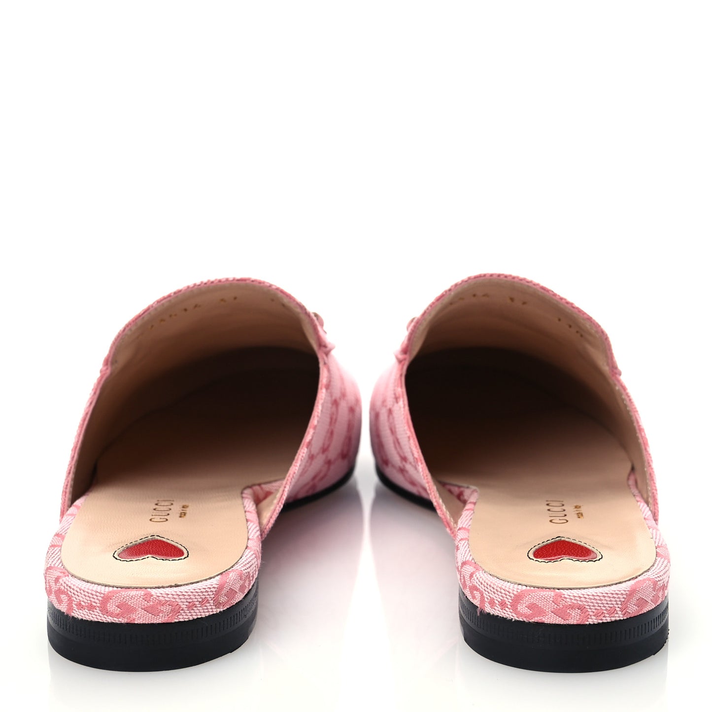 Canvas GG Monogram Nappa Womens Princetown Slippers 37 Cotton Candy Dark Cotton Candy Wild Rose