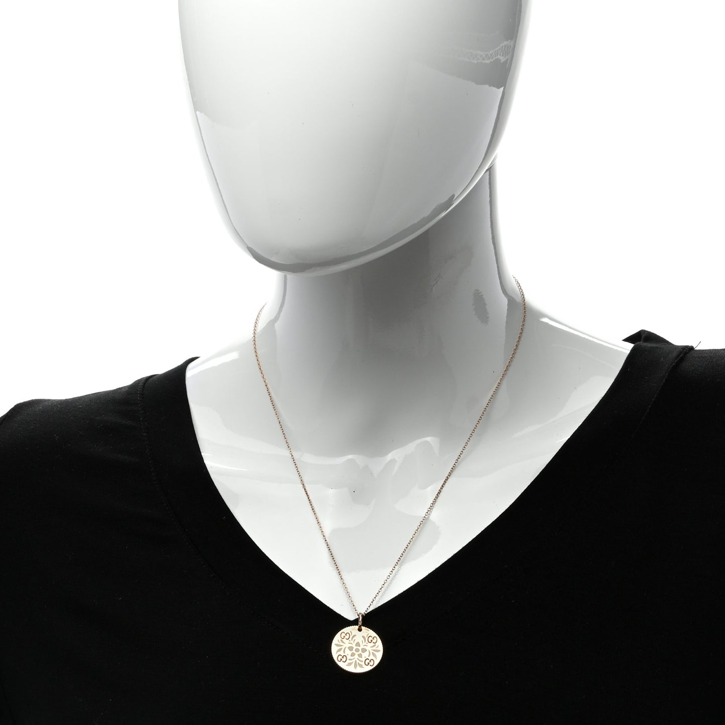 18K Rose Gold Enamel Icon Blooms Necklace White