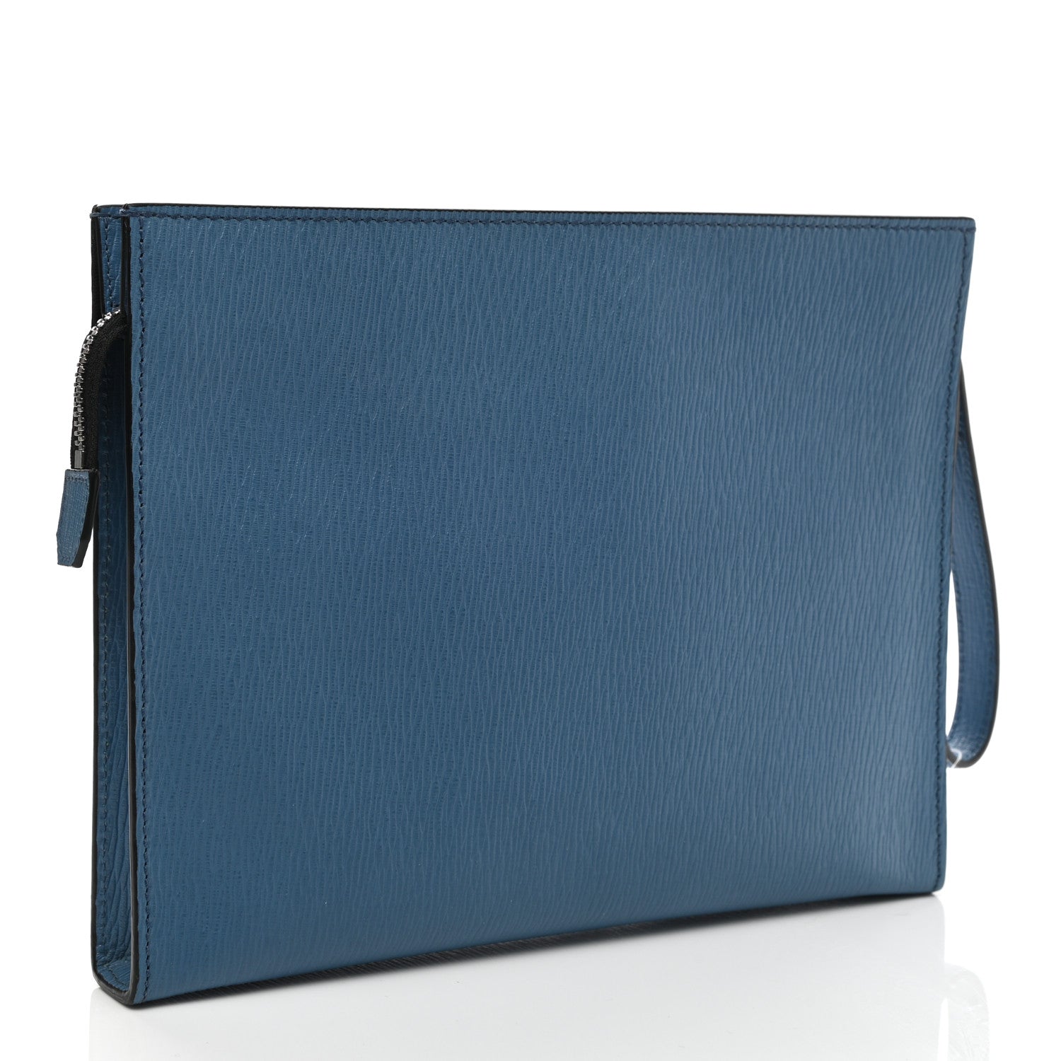 Salvatore Ferragamo Calfskin Wristlet Clutch Blue 3 of 6