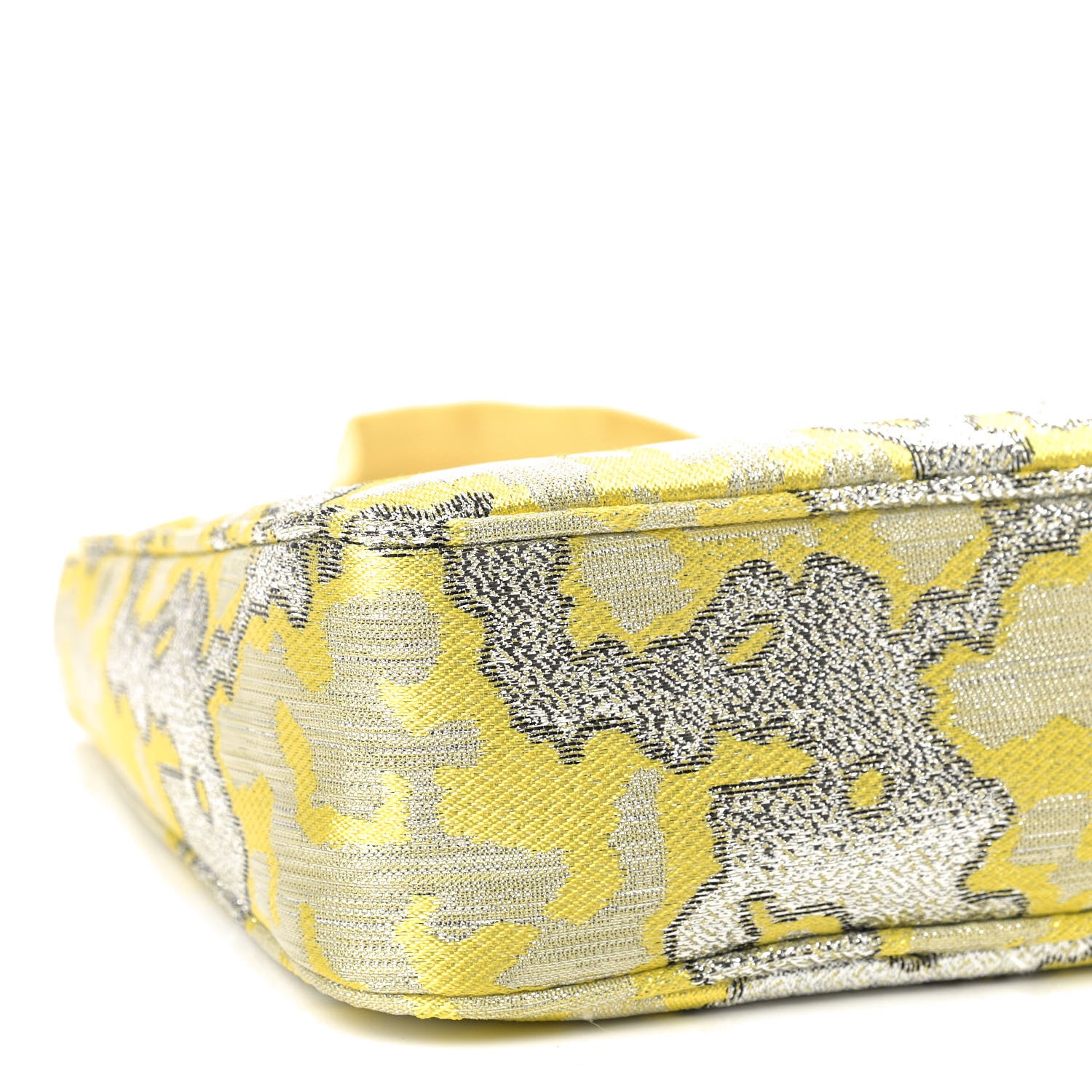 Prada Broccato Mini Re-Edition 2000 Bag Limone Lurex 5 of 10