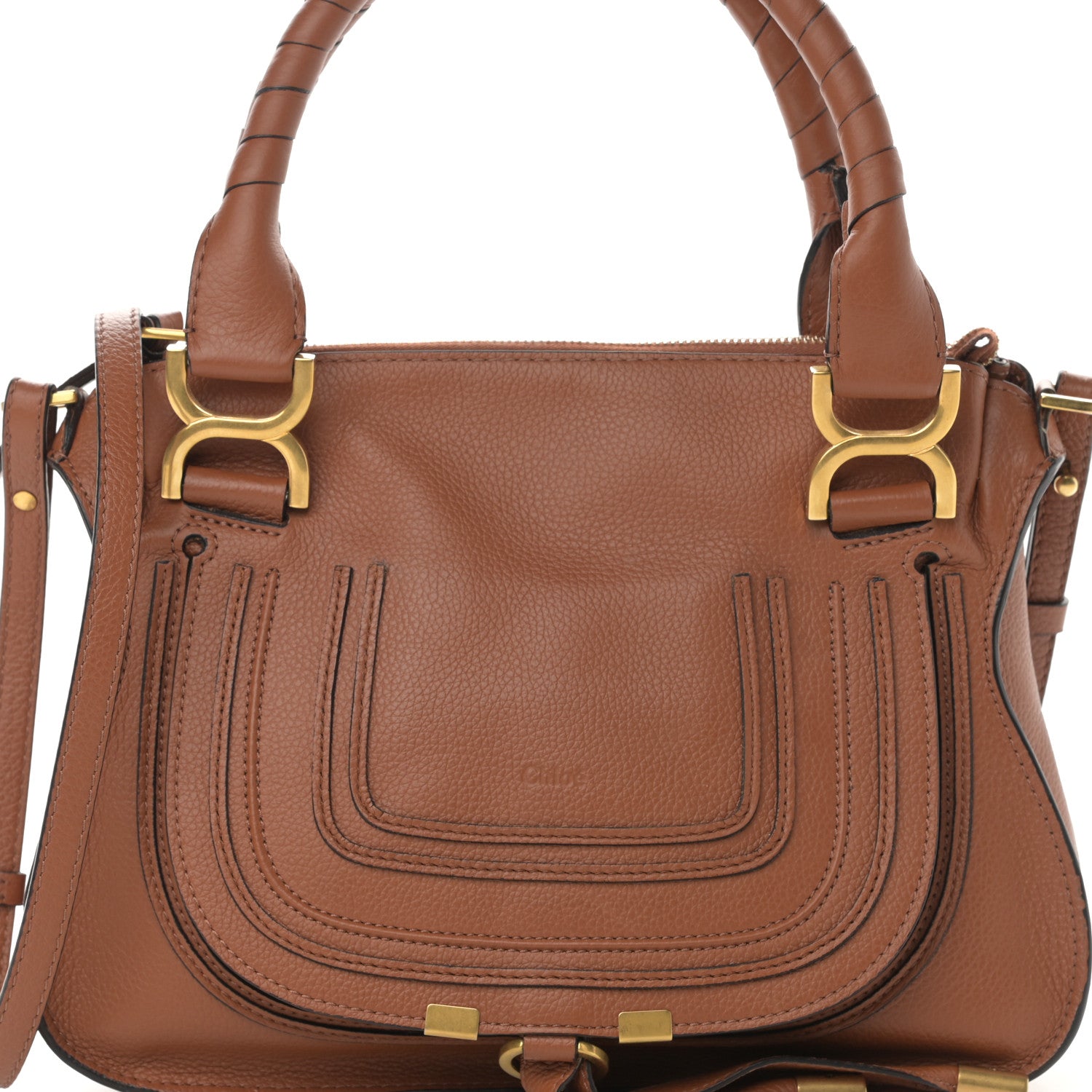 Chloe Calfskin Small Marcie Satchel Tan 8 of 13