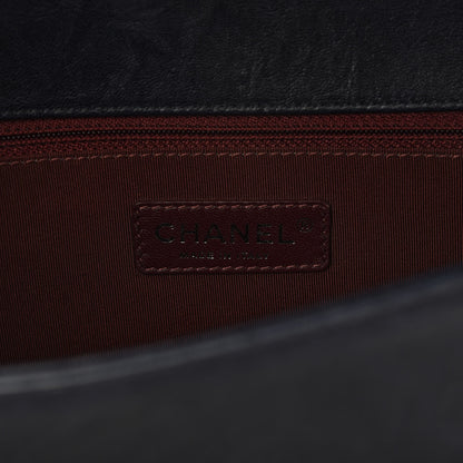 Chanel Crumpled Lambskin New Medium Studded Boy Flap Navy 8 of 10