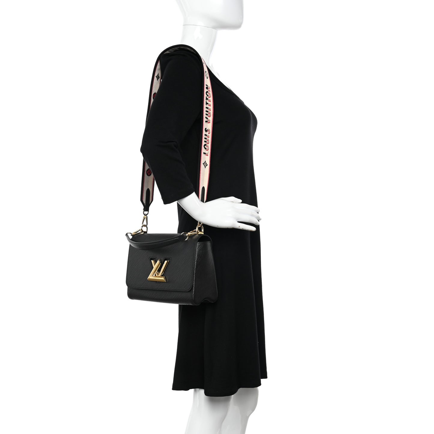 Epi Twist Top Handle Shoulder Bag MM Black